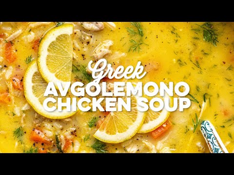 Avgolemono Soup { Greek Lemon Chicken and Rice Soup} | Supergolden Bakes