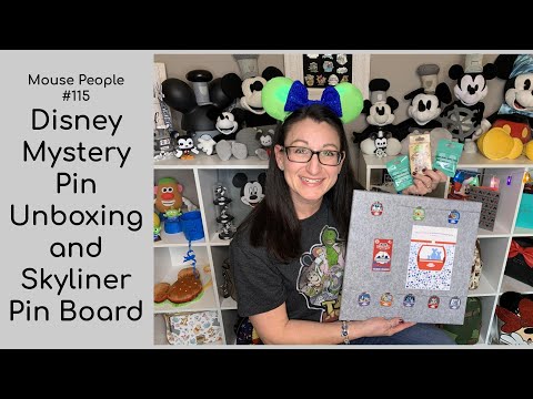 Disney Mystery Pin Unboxing and Skyliner Pin Board #115