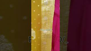 organza yellow dupatta  weaving  with vibrant shirt with embroidery #unstitched #womenwear #festival