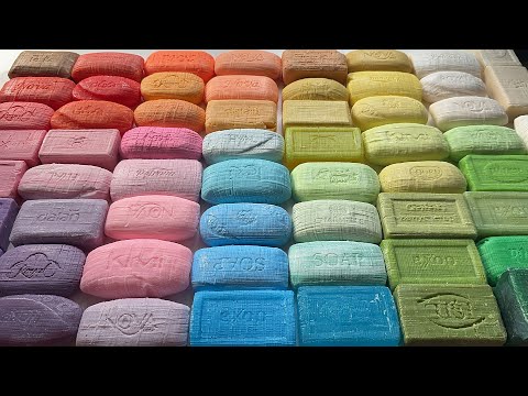 ASMR cutting small cubes on large soap