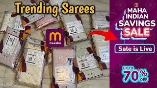 Meesho saree haul | New Designer & Trending Saree haul | meesho Wedding & Party wear Sarees review