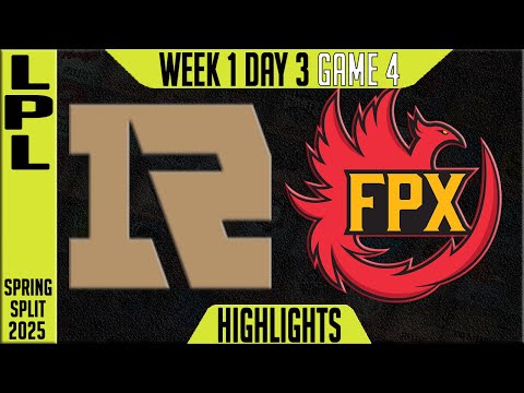 RNG vs FPX Highlights Game 4 | LPL Spring 2025 W1D3 | Royal Never GiveUp vs FunPlus Phoenix G4