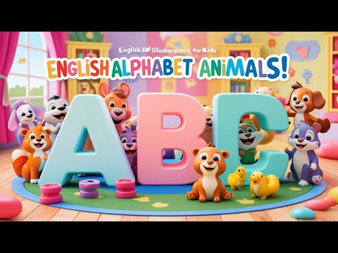 Playful English Alphabet Animals Educational Flashcards For Kids | Learn A to Z Animals for Kids