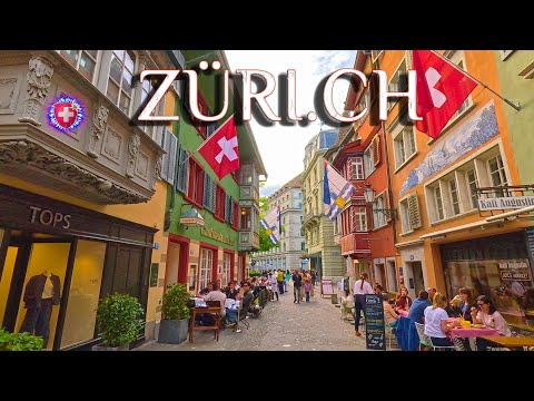 ZURICH SWITZERLAND ✨ Stroll around City Centre & Limmat River / Currently walk 4K