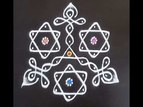 7-4 dot rangoli #dailyrangoli #ballirangoli #melikalamuggulu #starkolam #easypullikolam