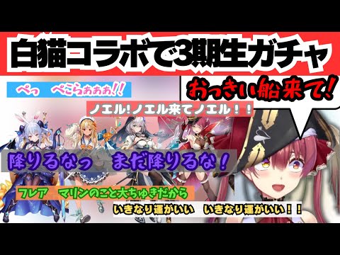 白猫コラボガチャで3期生全員集合せよ！一味に夢と希望を与える女宝鐘マリン!!