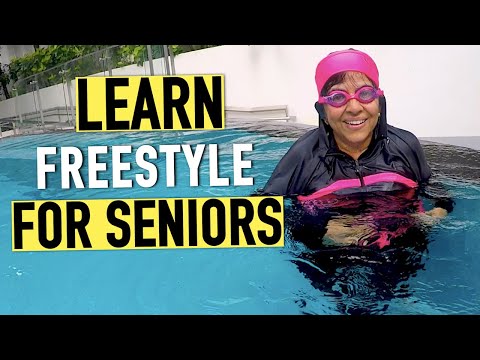 Senior Lady Learns to Swim Freestyle