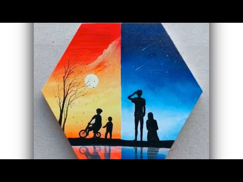 A romantic couple painting | easy painting ideas for beginners |