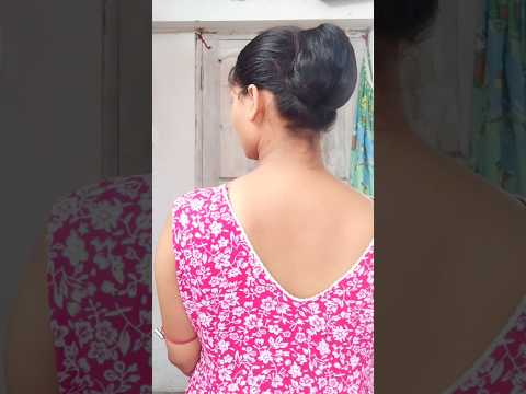 Bun With Clucher || easy bun hairstyle #shorts #ytshorts #hairstyle #bun#easy #longhair #trending