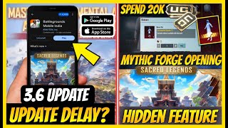 ☹️ UPDATE Delay? | MYTHIC Forge Glacier set CRATE Opening | 3.6 Update Release Date & Timing (BGMI)