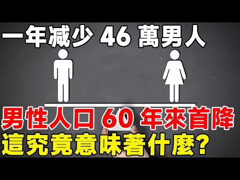 一年减少46萬男人，男性人口60年來首降，這究竟意味著什麼？