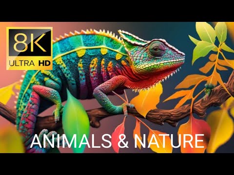 Amazing Wild Animals 8K ULTRA HD • Natural Relaxing Music with Birds