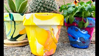 Tutorial:  Plant Pot Marbling