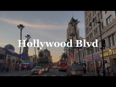 Hollywood Blvd Driving. #Chinese 4K Theater, Highland, El Capitan Theater,  Jimmy Kimmel.  Pantages