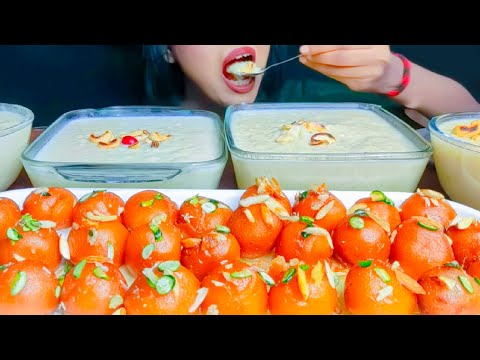 ASMR, Mukbang, Delicious Gulab Jamun and Kheer Eating Vlog   @FoodieDarling