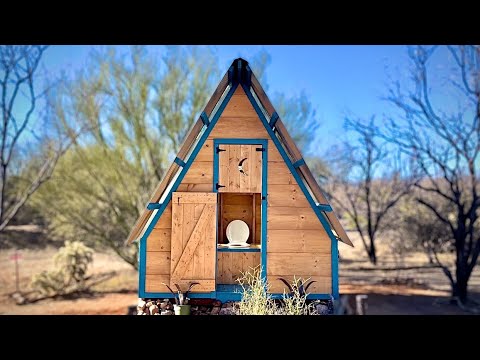 Off Grid A-Frame Outhouse Build From Start to Finish