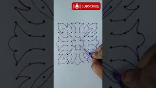 10 * 10 dots  simple rangoli designs ||  festive rangoli designs || easy rangoli designs