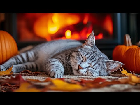 Calming Music for Cats with Anxiety! Cozy Autumn Ambience Piano Music for Cats | Deep Relaxation