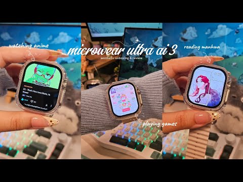 🍎unboxing an android smartwatch with netflix, webtoon, spotify & more | ultra ai 3 aesthetic review