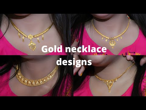 beautiful gold necklace designs with weight!! gold necklace designs!!