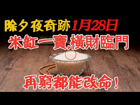 除夕夜奇跡：1月28日，米缸一寶，橫財臨門，改寫命運就在此刻！第二天就有橫財降臨，再窮都能改命！【佛語】#運勢 #風水 #佛教 #生肖 #佛語