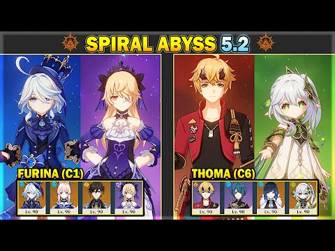 C1 Furina Taser & C6 Thoma Burgeon | Spiral Abyss 5.2 Floor 12 | Genshin Impact