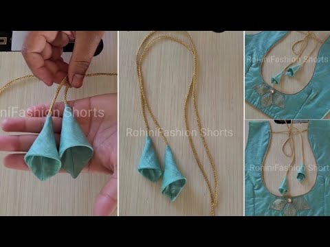 Beautiful fabric latkan making for blouse design |  How to make fabric latkan