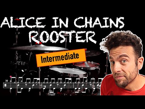 Alice In Chains - Rooster - Drum cover (with scrolling drum sheet)