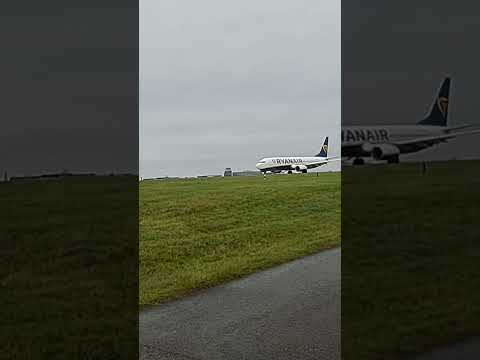 Boeing 737 Ryanair airside close up. Manchester Airport.