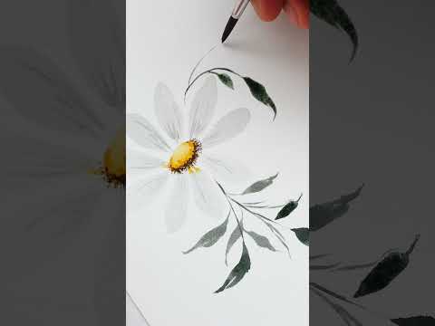 Loose Watercolor Daisy Tutorial for Beginners! #watercolorflorals #watercolortutorial #watercolor