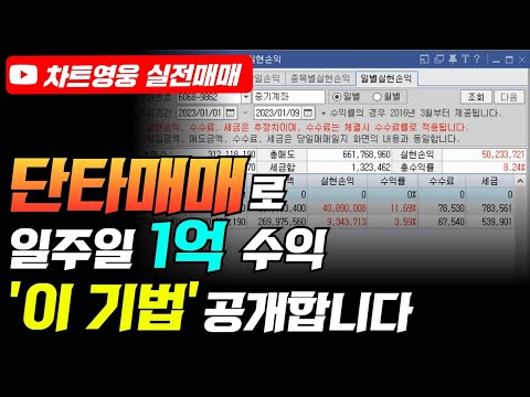 단타매매로 일주일에 1억 수익나는 '이 기법' 공개합니다. (4가지만 기억하세요)