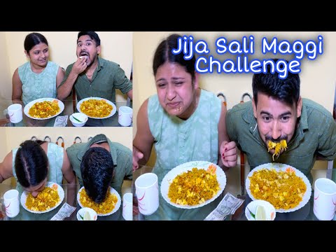 Hath Na Lagiye Mukh Diye Khete Hobe Maggi || Jija Sali Maggie Challenge😋😆😆@JuniorDiya00