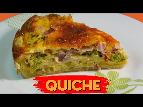 Easy Quiche Recipe With Homemade Crust, Ham, Broccoli, & Cheese