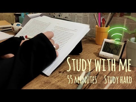 55 Min STUDY WITH ME || Pouring rain || #studywithme #study || @CURIOUSMINDSCM