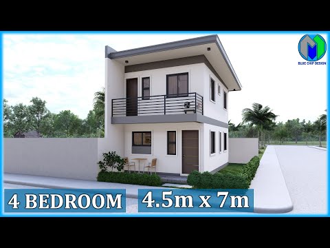 Small Two Storey House Design (4.5x7m) Apartment