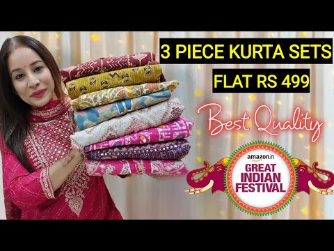 😯Trending Kurta Pant Sets With Dupatta Haul @499 Only From Amazon #haul #kurta