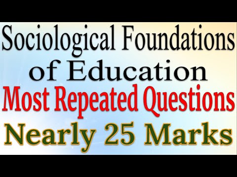 Some of the Repeated Questions in Sociological Foundations of Education. #RepeatedQuestions