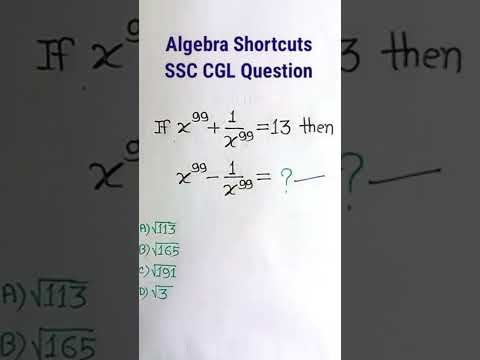 Algebra Tricks | Algebra Concept with Tricky Solutions | RRB Group D SSC CGL Questions | #shorts #yt