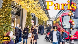 Paris , France 🇫🇷 - Christmas in Paris November 2024 - 4K HDR  | Paris 4K | A Walk In Paris