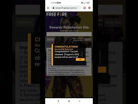 NEW YAGAM'S GIFT REDEEM CODE GARENA FREE FIRE #shorts