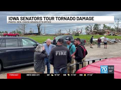 Grassley and Ernst Survey Tornado Damage in Greenfield