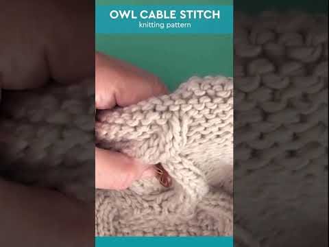 Owl Cable Stitch Knitting Pattern 🦉 #studioknit #knitstitchpattern #cablestitch