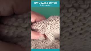 Owl Cable Stitch Knitting Pattern 🦉 #studioknit #knitstitchpattern #cablestitch