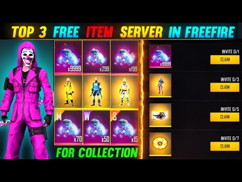 FREE FIRE TOP 3 FREE ITEMS AND FREE DIAMOND SERVER IN FREE FIRE | FREE FIRE BEST SERVER | #freefire