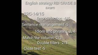 English strategy RBI GRADE B phase 1 exam