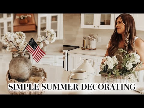 SIMPLE SUMMER DECORATING | summer dinner recipe, flower garden update, & kitchen decorating ideas!