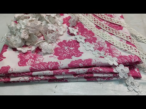 Chikankari Lace और Printed Fabric से बने बहुत सुंदर अनारकली Dress//Anarkali Dress Design #fashion