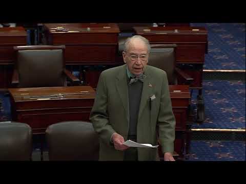 Grassley Resumes Daily Remarks on Senate Floor as President Pro Tempore