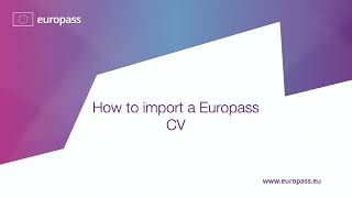 importing Your Europass CV