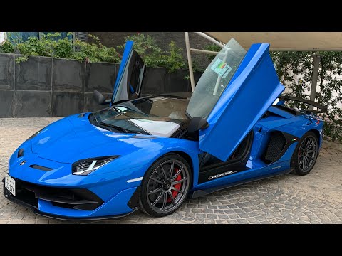 Taking delivery of the Lamborghini Aventador SVJ Roadster